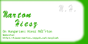 marton hiesz business card